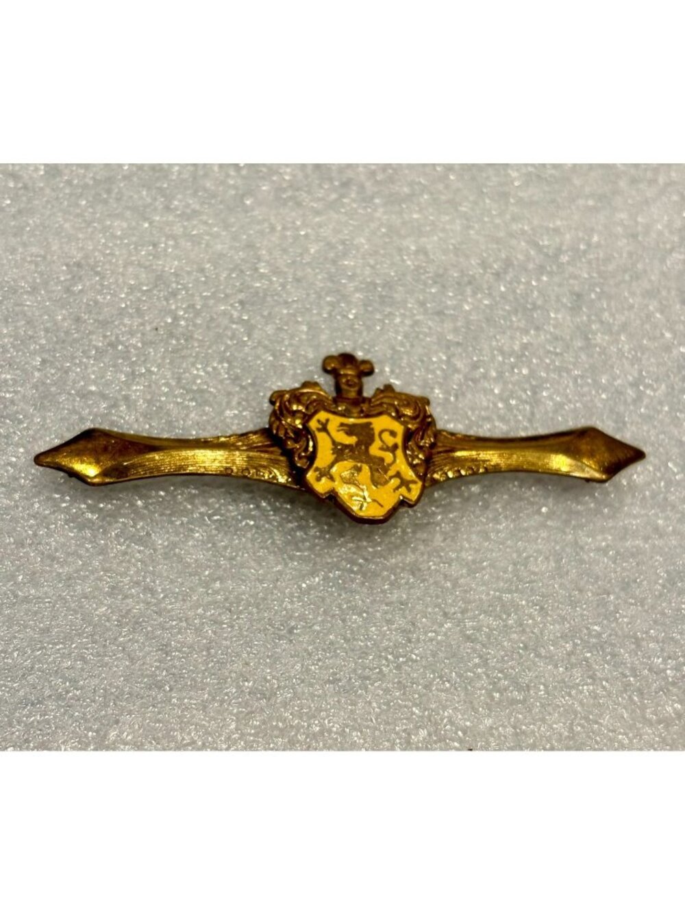Vintage Heraldic Griffin Lion Coat Of Arms Brooch